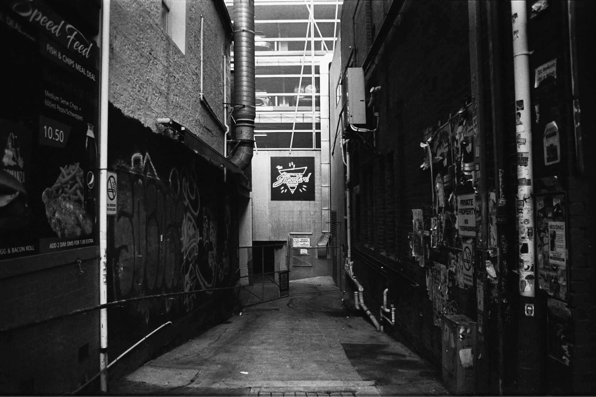 Grunge_ Alleyway_ Night_ Scene Wallpaper