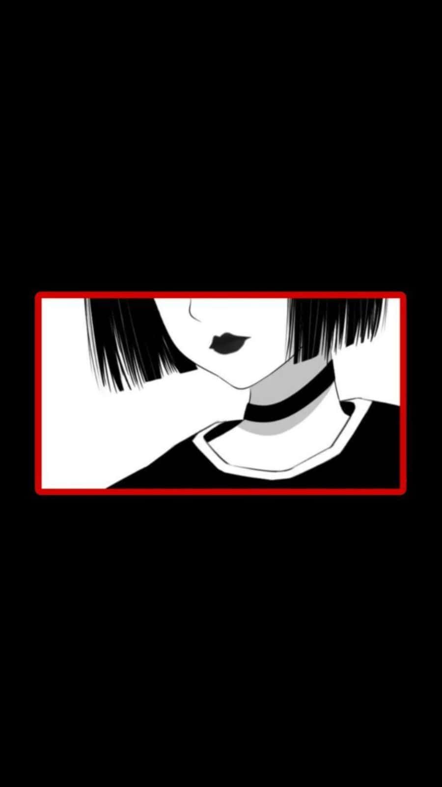 Grunge Anime Black And White Lips Wallpaper