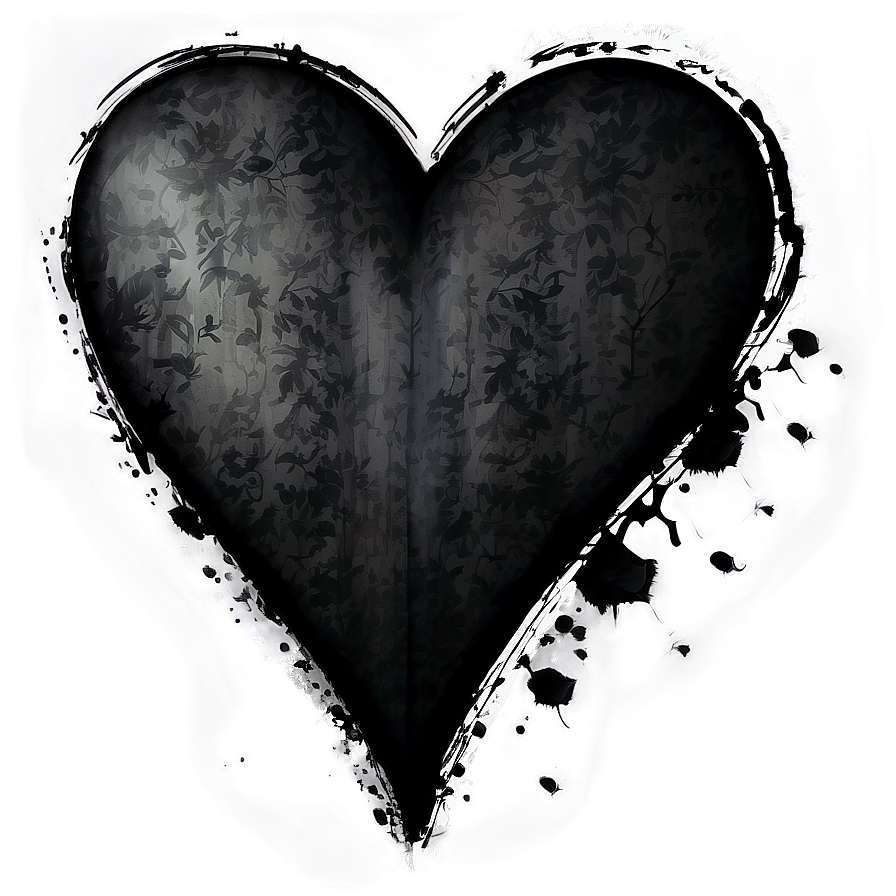 Grunge Black Heart Png Giw26 PNG