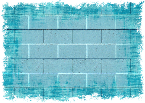 Grunge Blue Brick Wall Texture PNG
