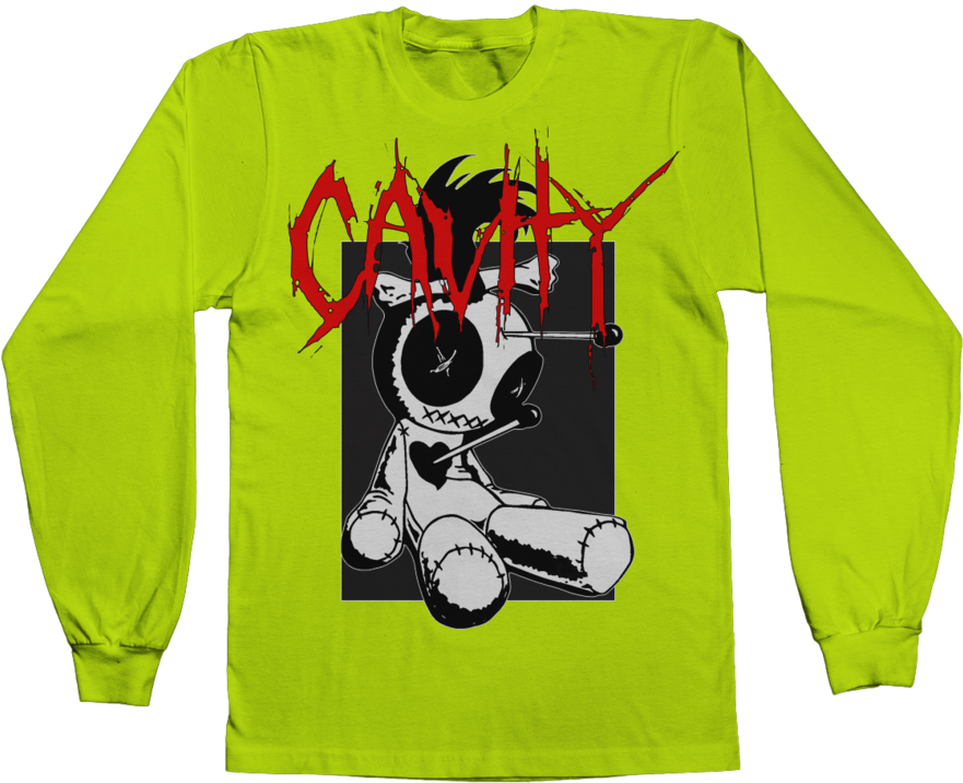 Grunge Cartoon Character Long Sleeve Shirt PNG