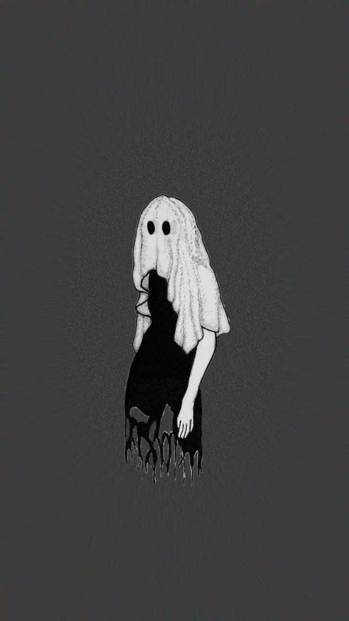 Grunge Ghost Halloween Artwork Wallpaper