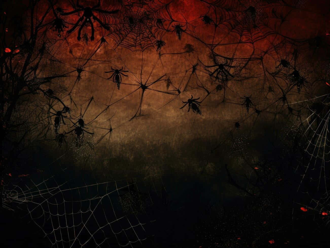 Grunge Halloween Spider Backdrop Wallpaper