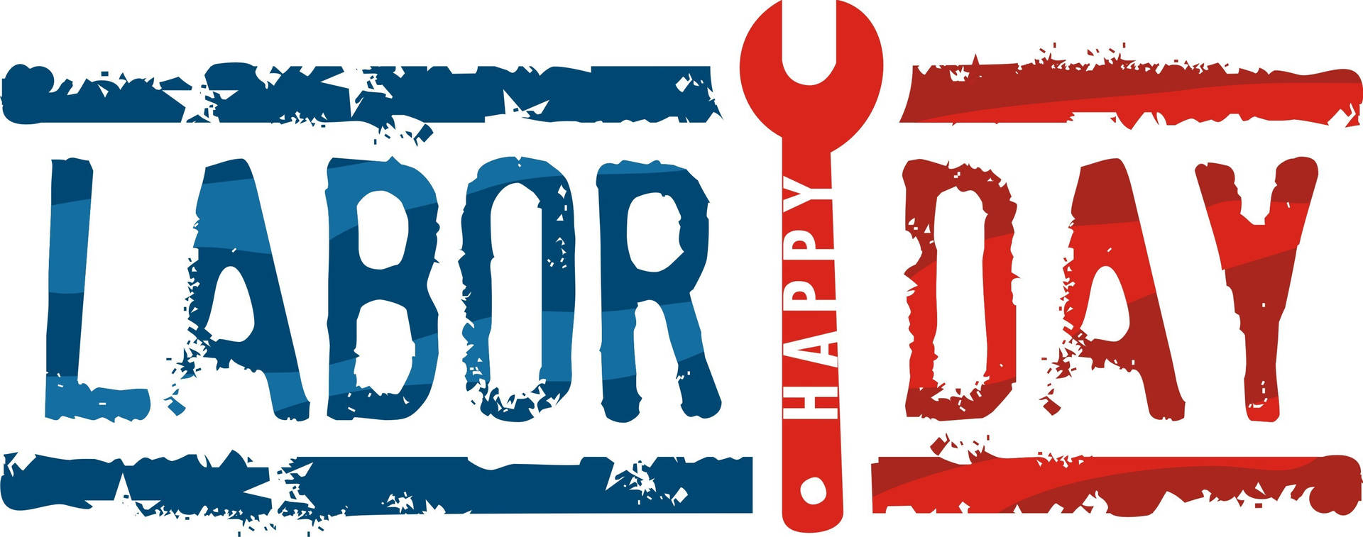 Grunge Happy Labor Day Logo