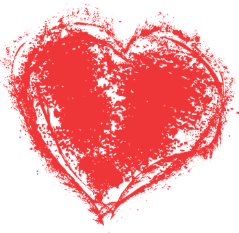 Grunge Heart Red Black Background PNG