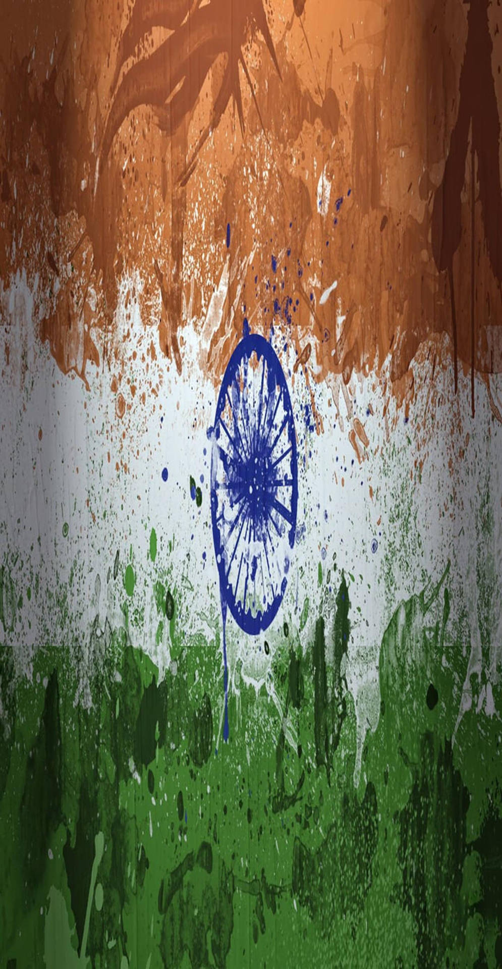 Grunge Indian Flag Mobile Background