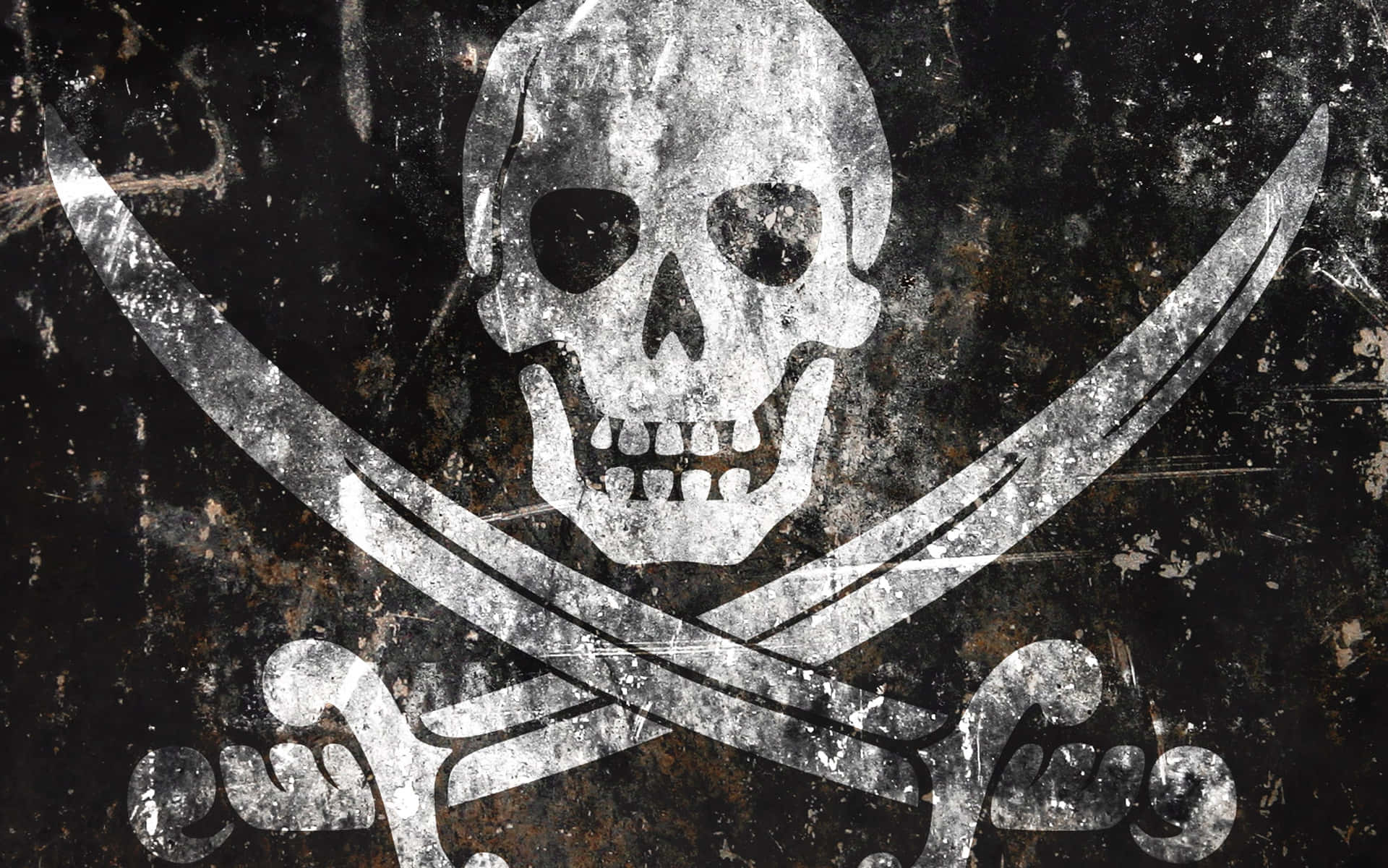 Drapeau Jolly Roger Grunge Fond d'écran