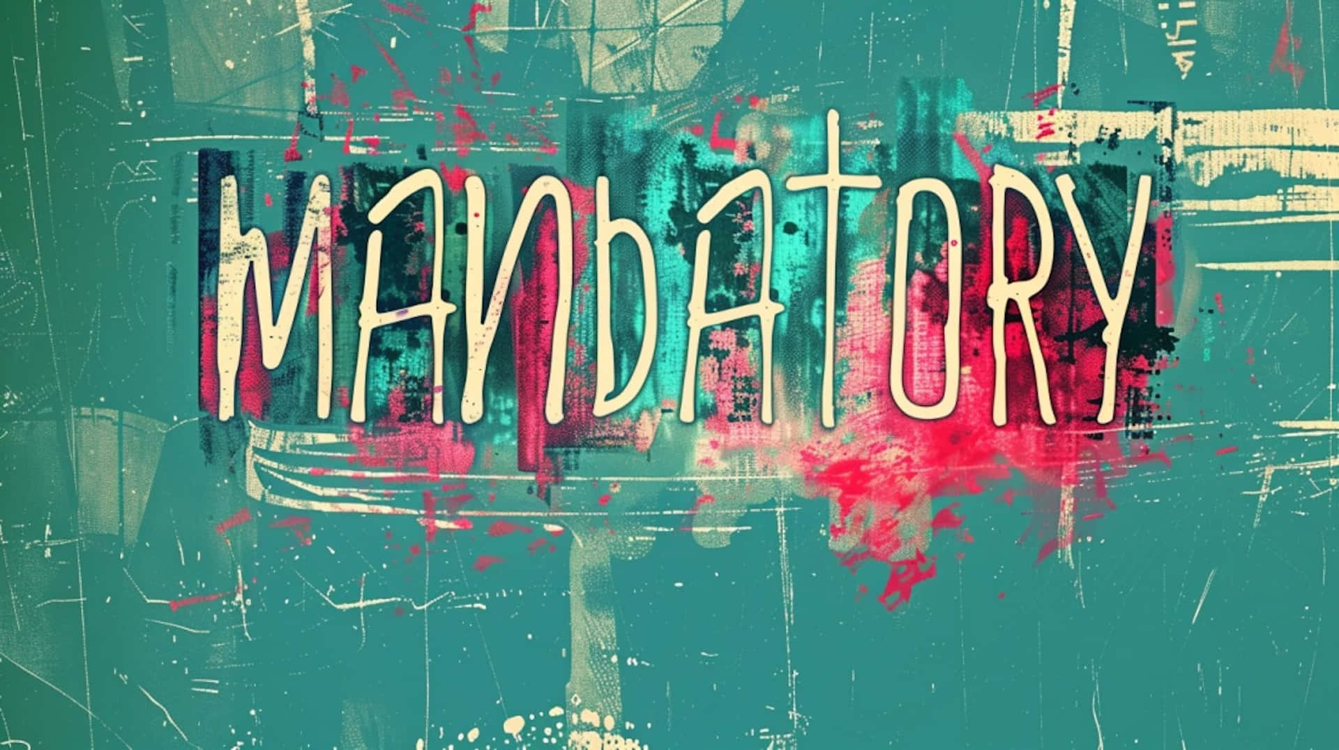 Grunge Mandatory Sign Wallpaper