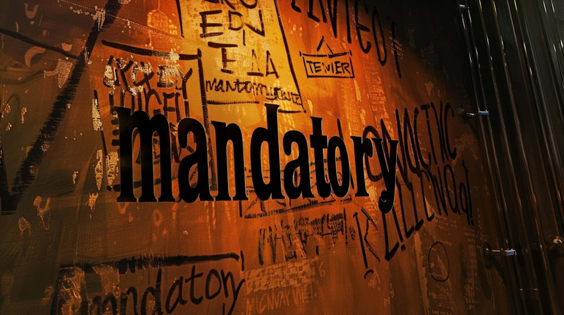 Grunge Mandatory Signage Wall Art Wallpaper