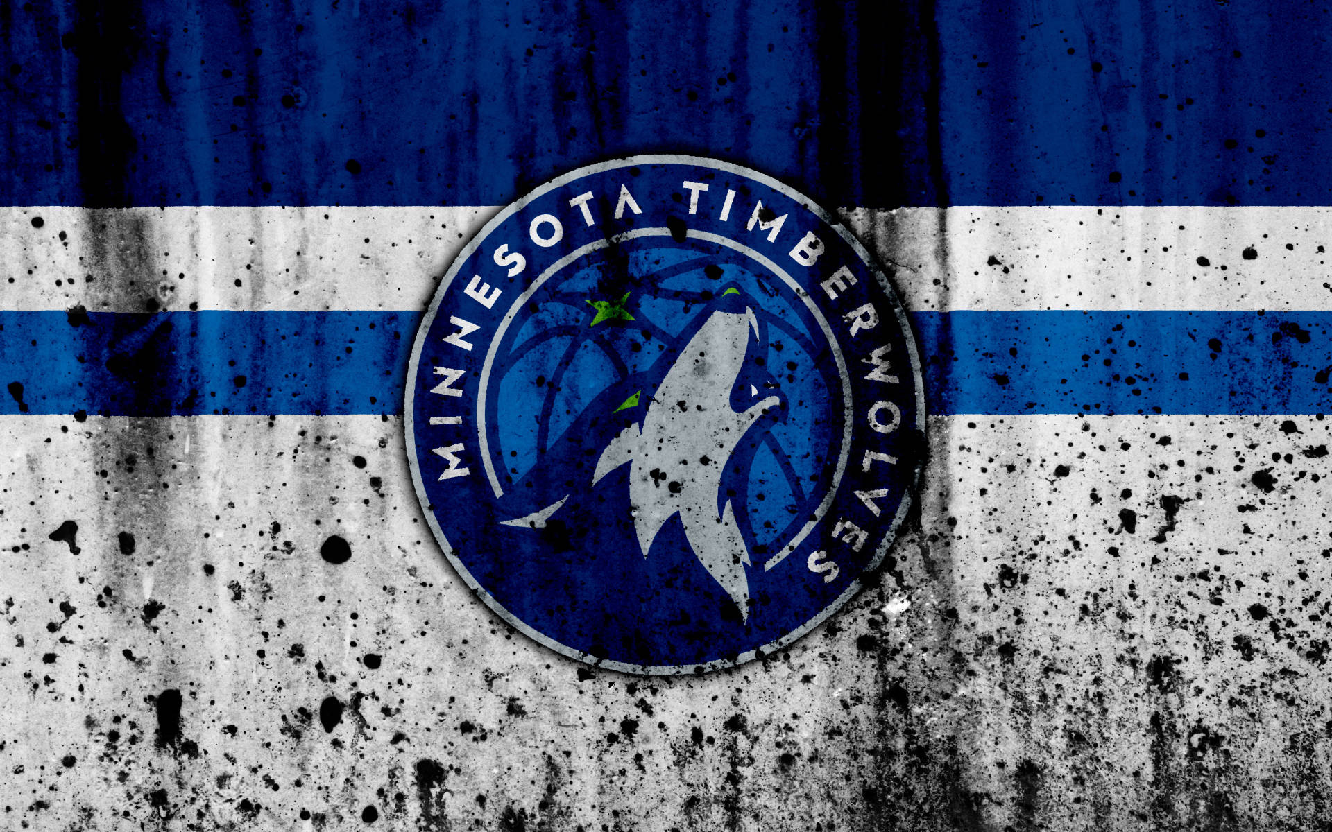 Grunge Minnesota Timberwolves Emblem Wallpaper