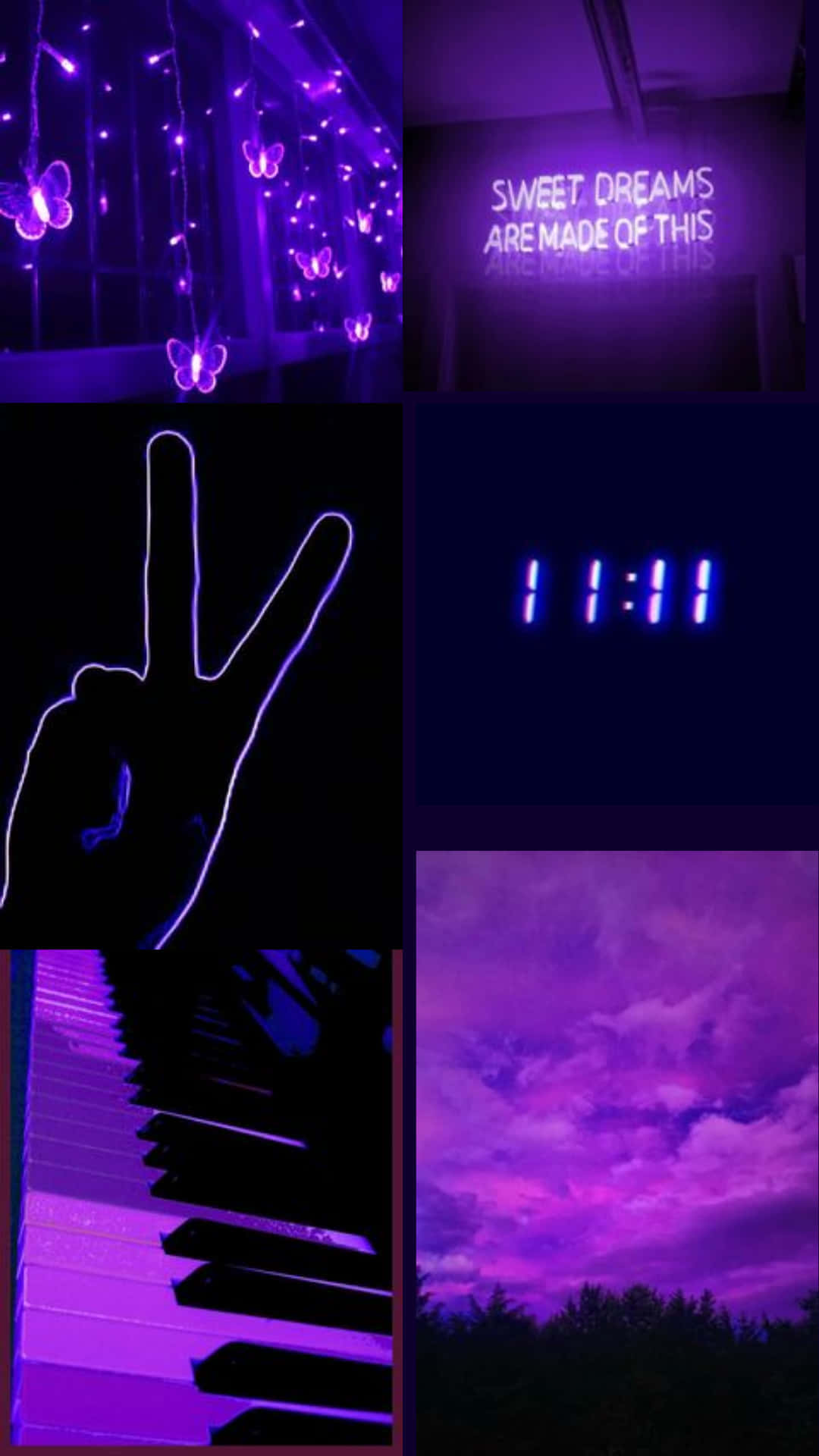 Grunge Neon Purple Aesthetic Collage Wallpaper