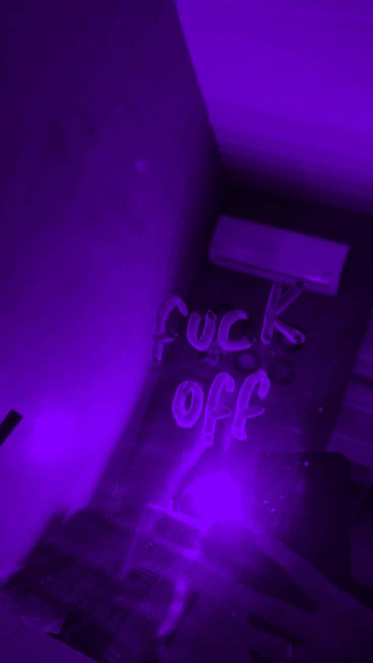 Grunge Neon Purple Room Aesthetic Wallpaper