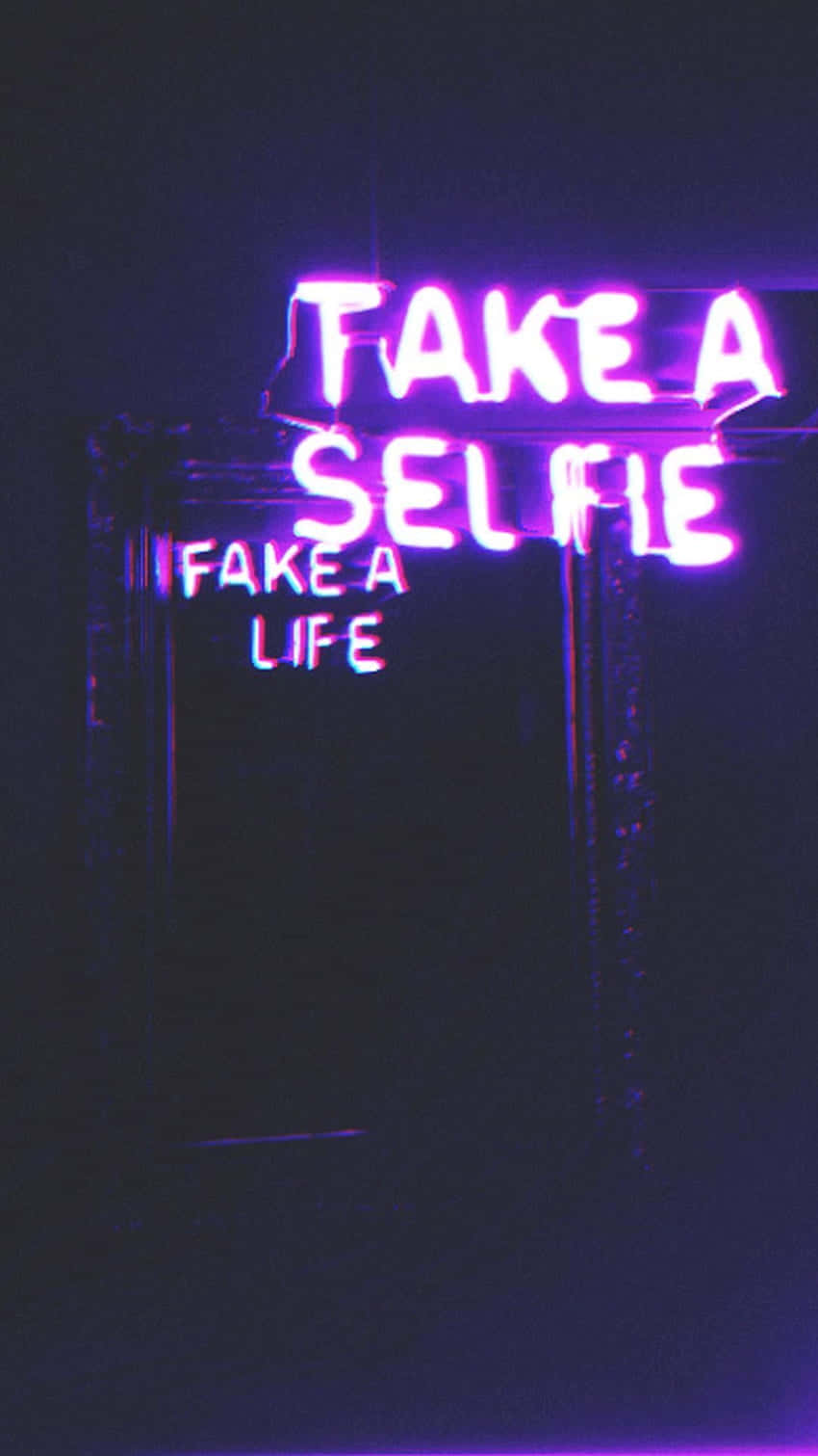 Grunge Neon Selfie Sign Purple Aesthetic.jpg Wallpaper