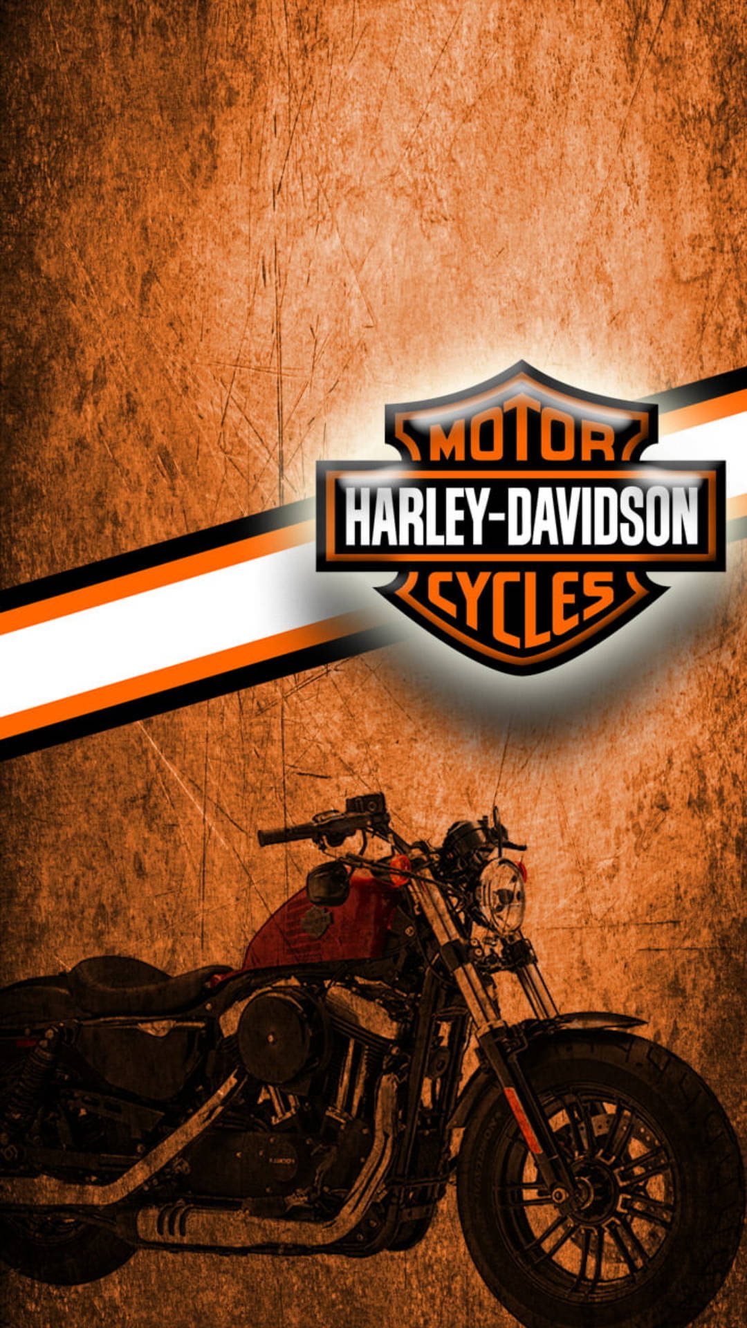 Grunge Orange Harley Davidson Mobile Picture
