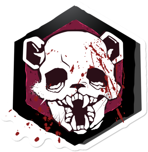 Grunge Panda Skull Logo PNG