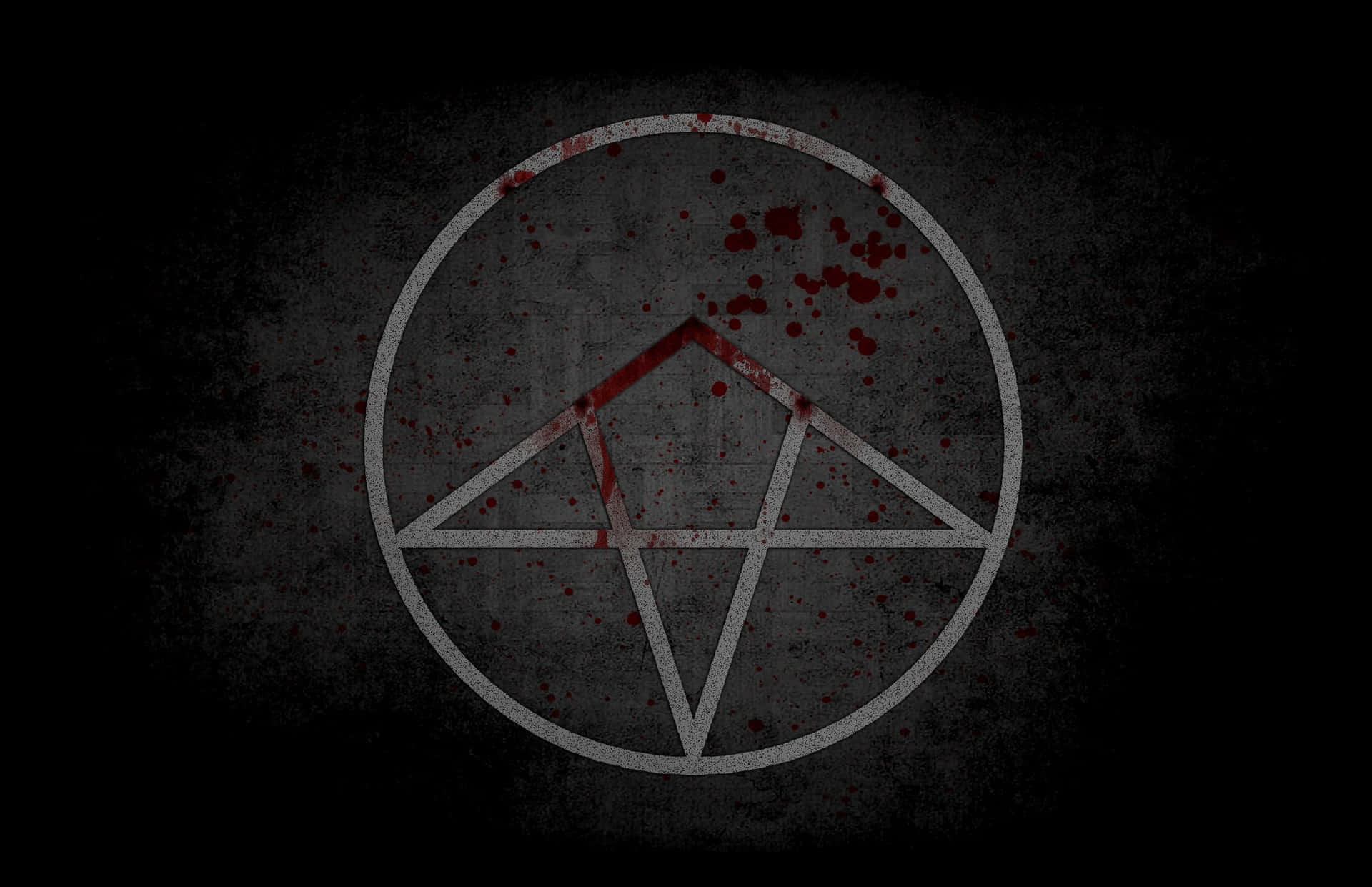 Grunge Pentagram Blood Splatter Wallpaper