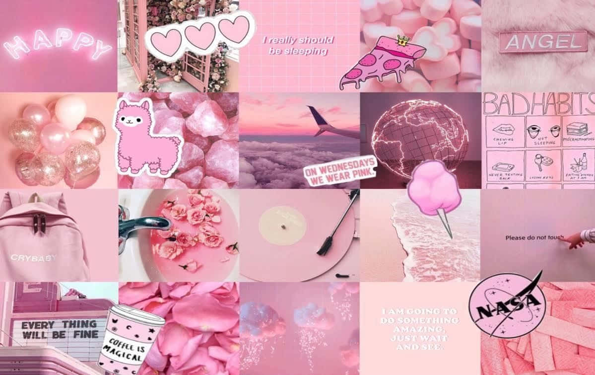 Funky and Fabulous Grunge Pink Aesthetic Laptop Wallpaper
