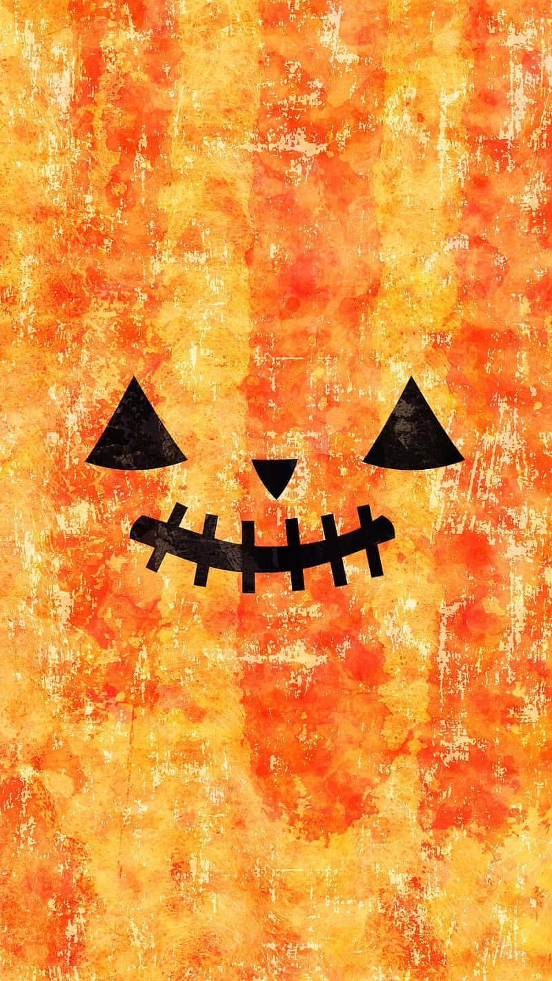 Grunge Pumpkin Face Halloween Background Wallpaper