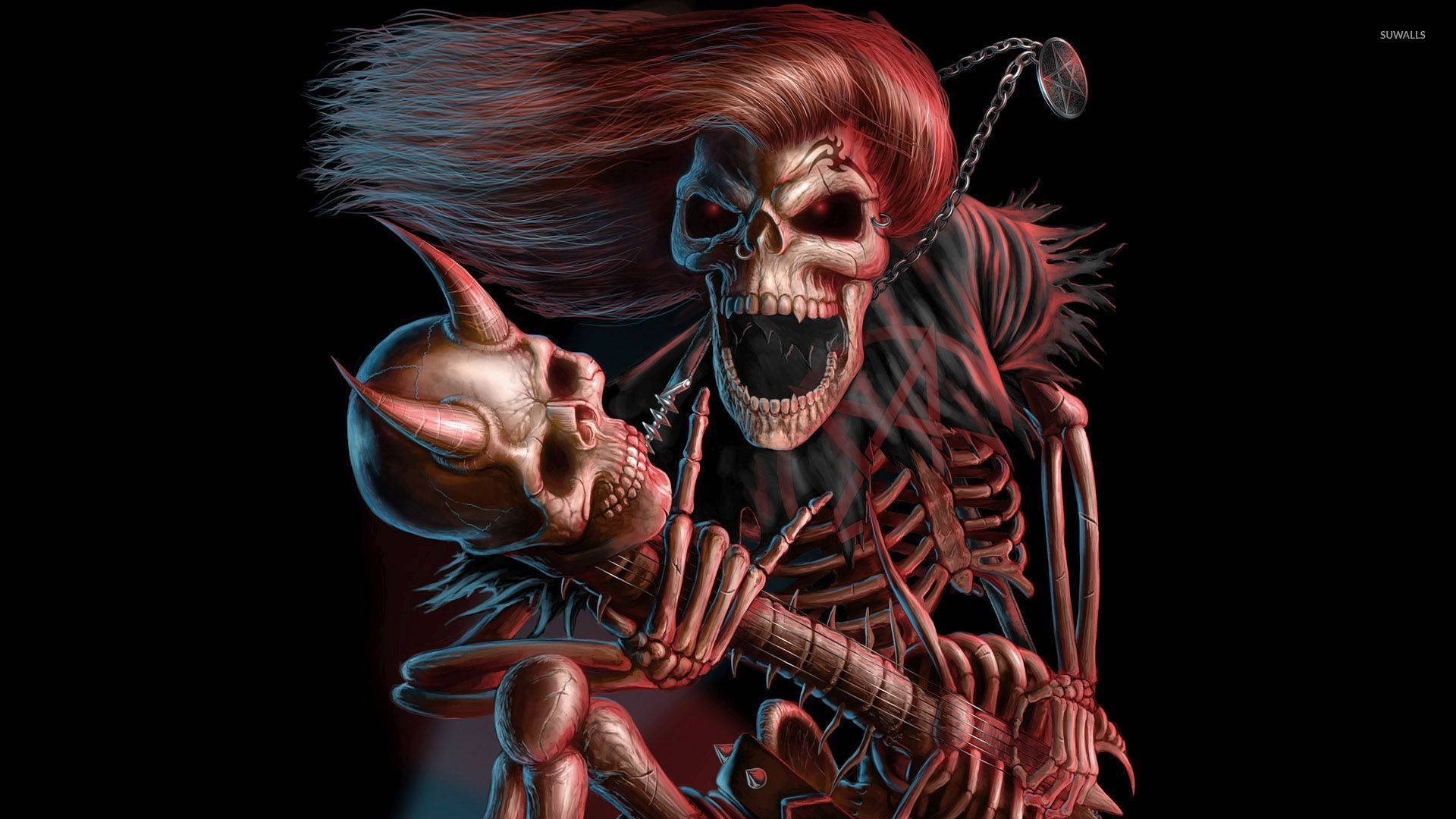 Grunge Punk Skeleton Desktop Wallpaper