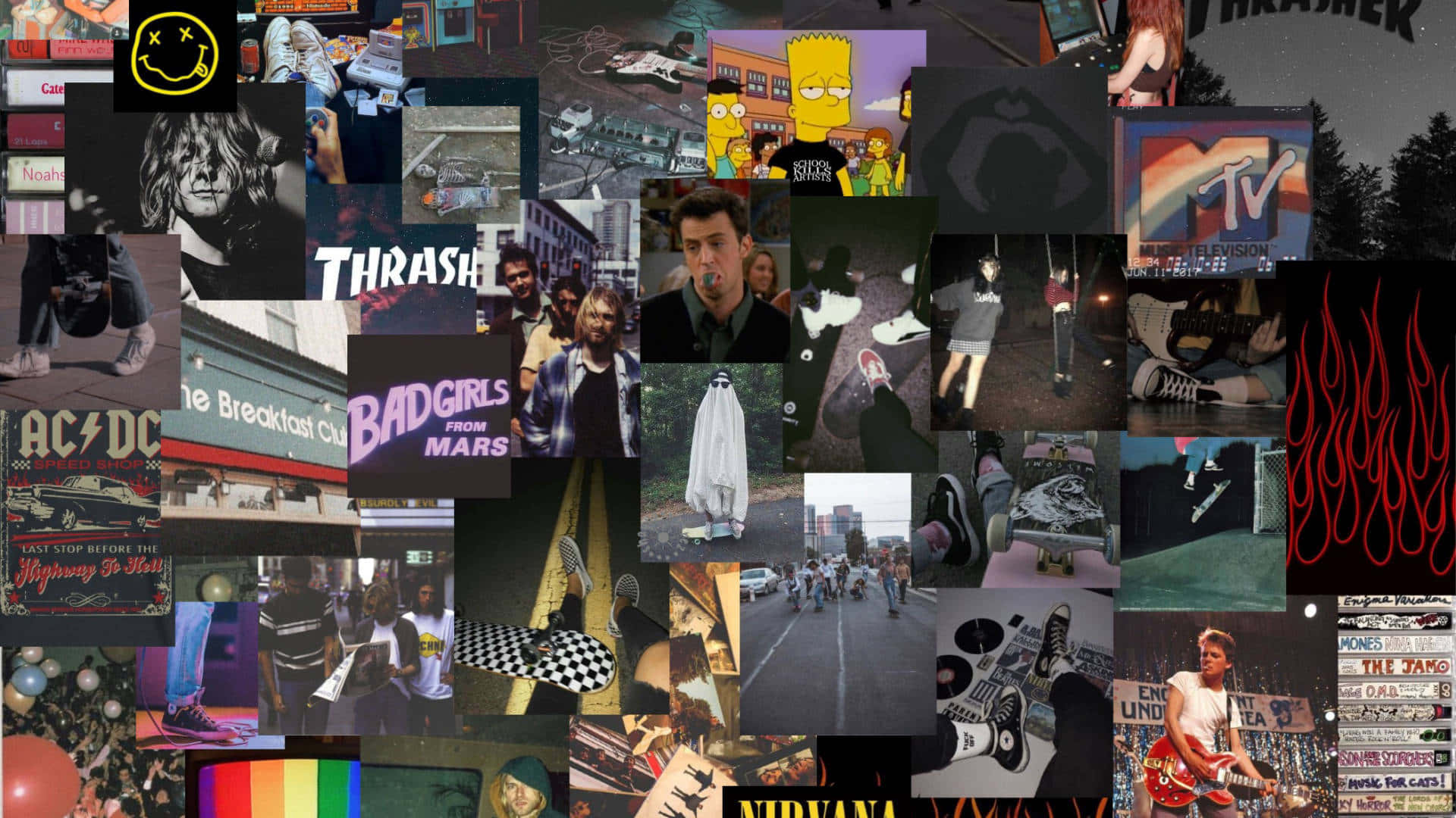 Grunge Skater Aesthetic Collage Wallpaper