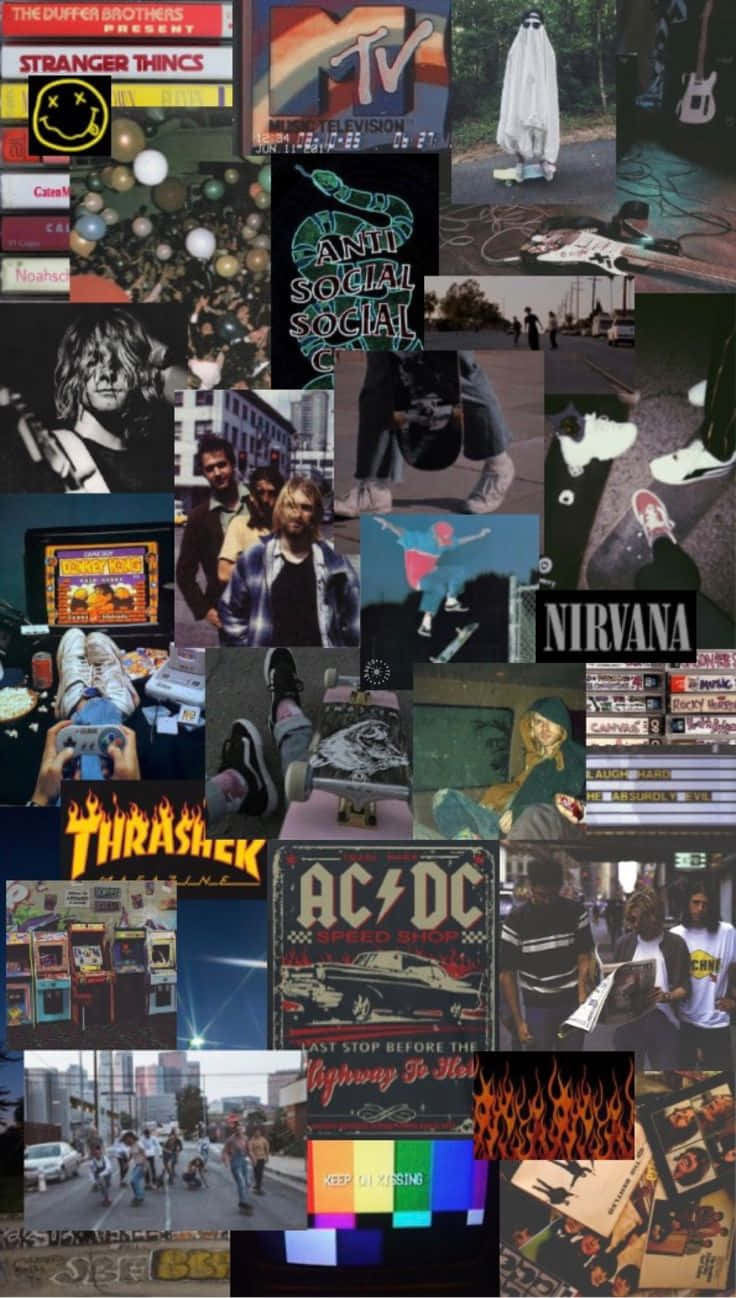 Grunge Skater Aesthetic Collage Wallpaper