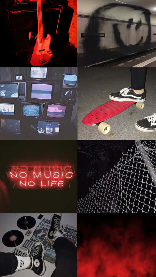 Grunge Skater Aesthetic Collage.jpg Wallpaper