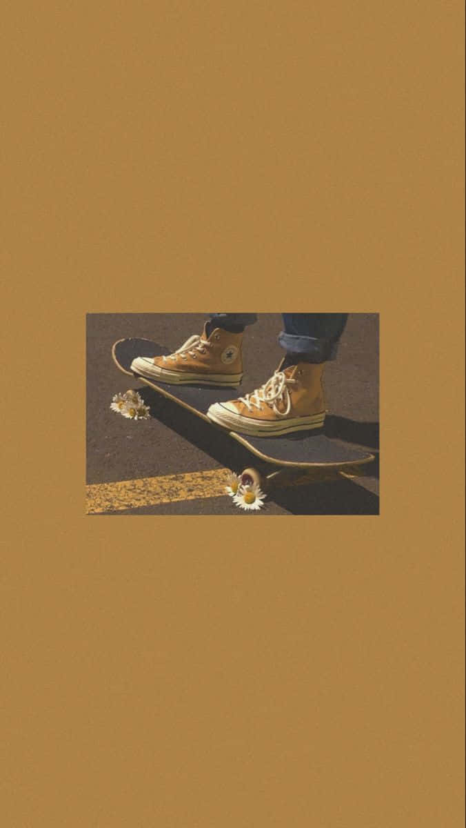 Grunge Skater Shoeson Board Wallpaper