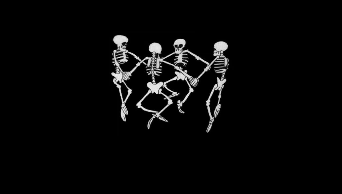 Grunge Skeletons Halloween Graphic Wallpaper