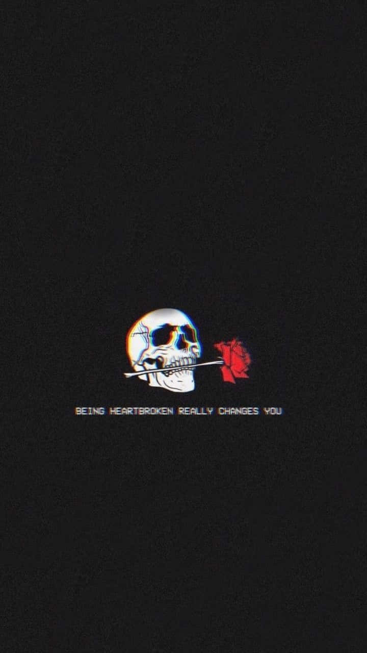 Grunge Skull Heartbreak Halloween Wallpaper