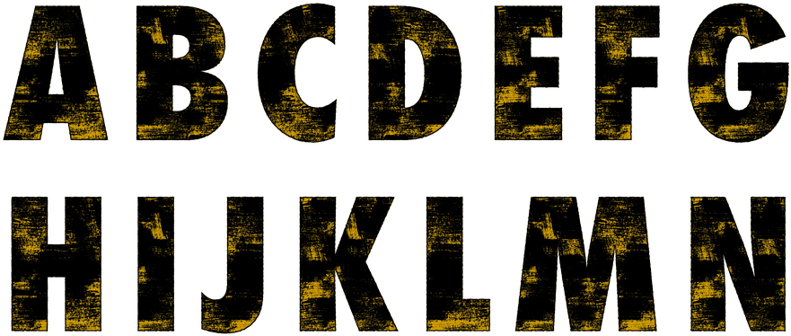 Grunge Style Alphabet Texture PNG