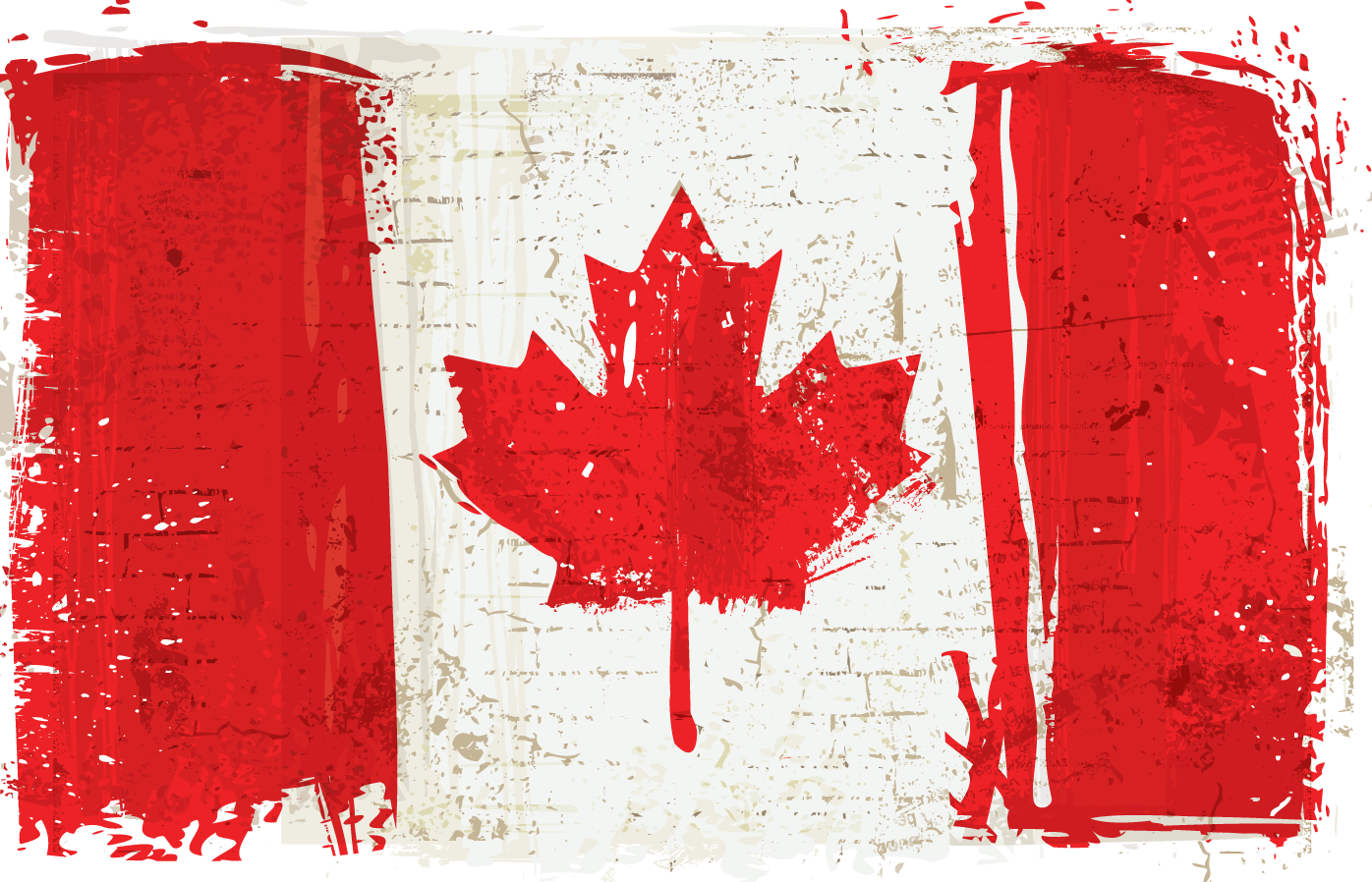Grunge Style Canadian Flag PNG