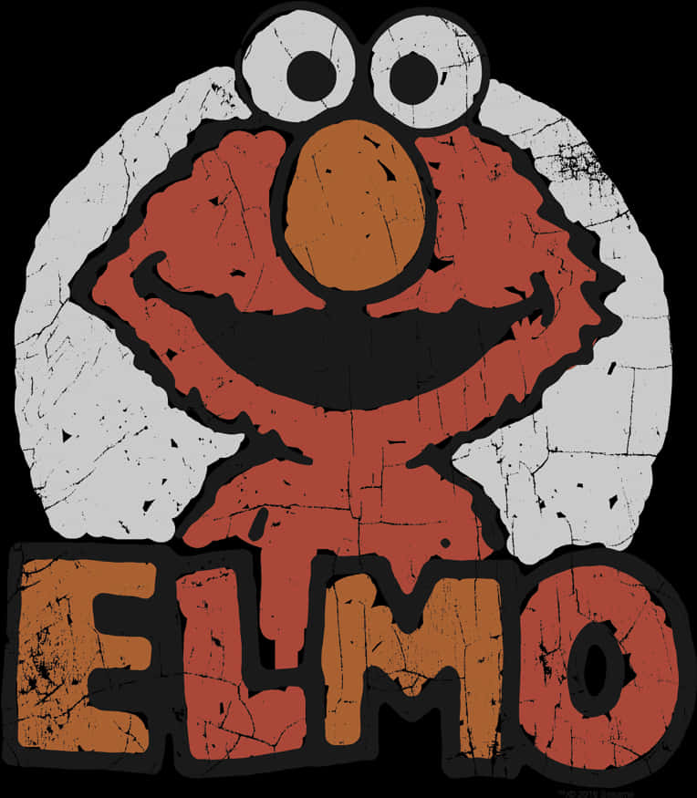 Grunge Style Elmo Artwork PNG