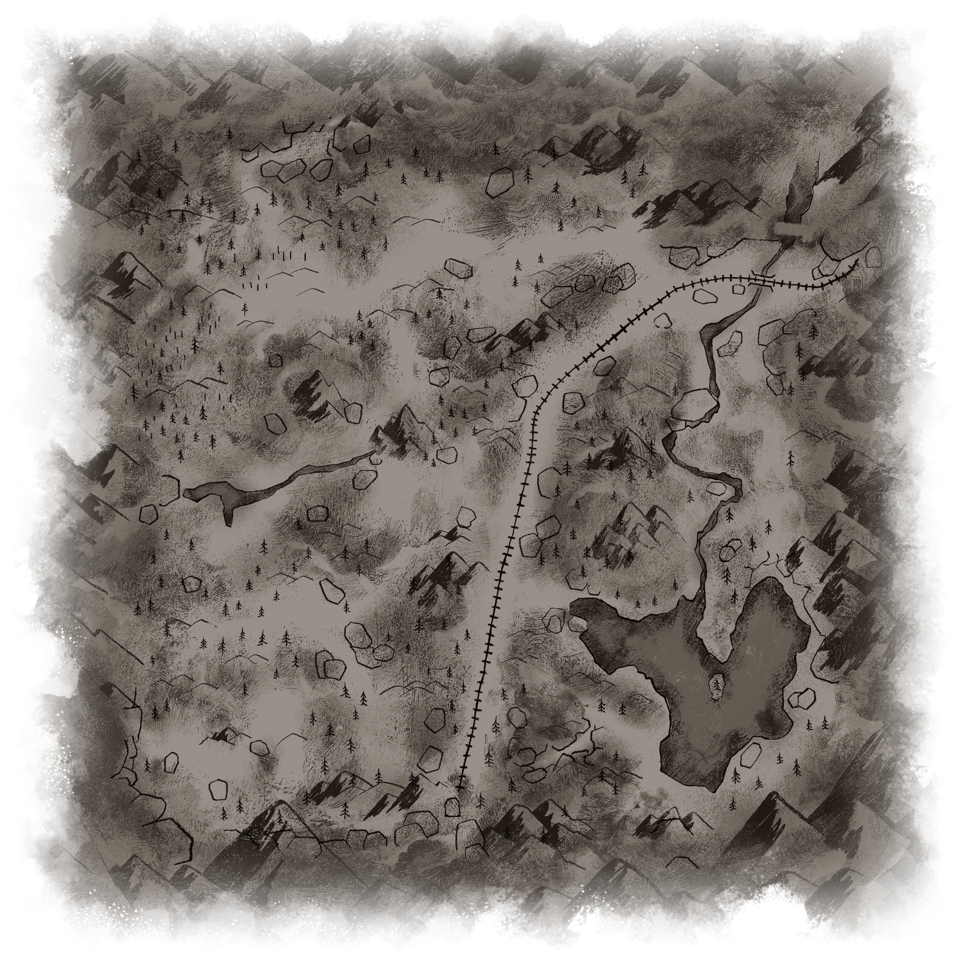 Grunge Style Hand Drawn Map PNG