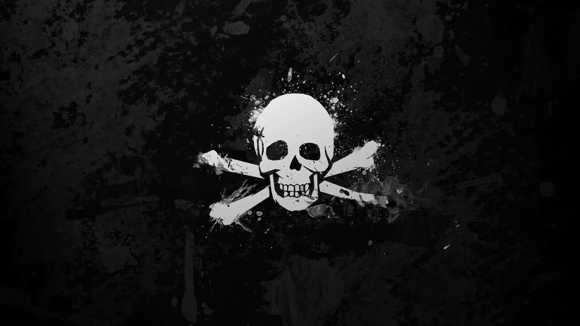 Tengkorak Dan Tulang Silang Jolly Roger Gaya Grunge Wallpaper