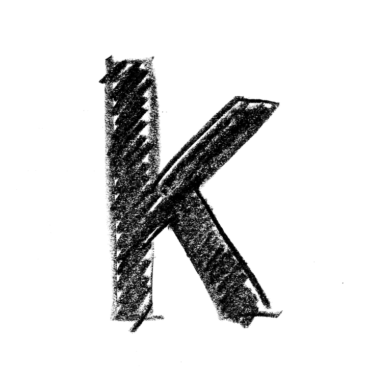 Grunge Style Letter K PNG