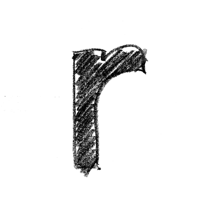 Grunge Style Letter R PNG