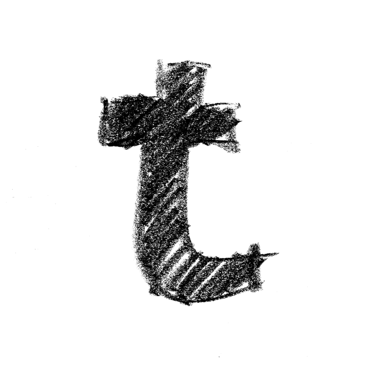 Grunge Style Letter T PNG