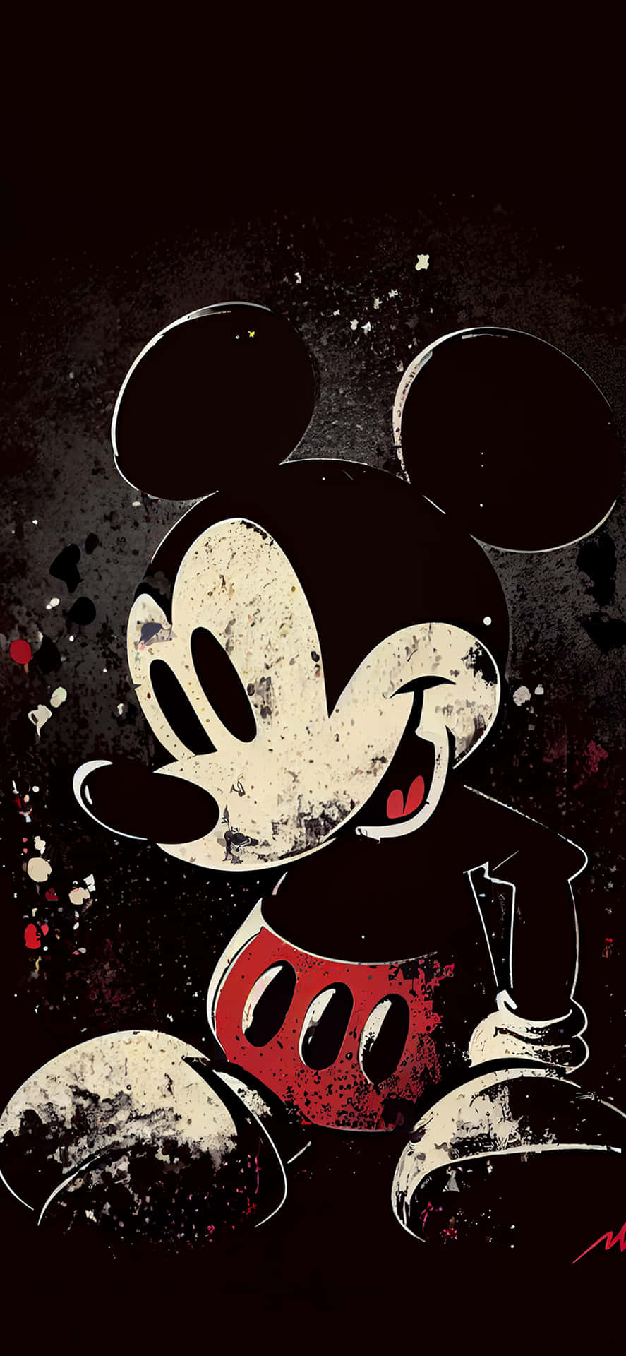 Grunge_ Style_ Mickey_ Mouse_ Artwork Wallpaper