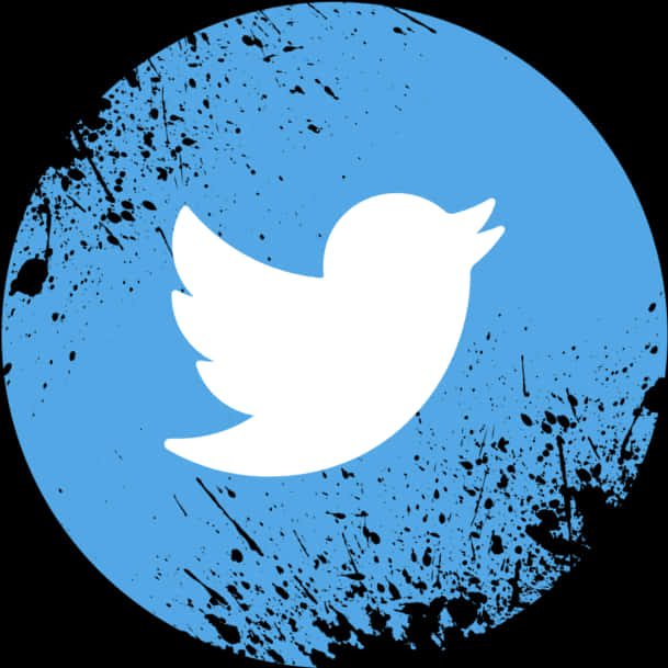 Grunge Style Twitter Logo PNG