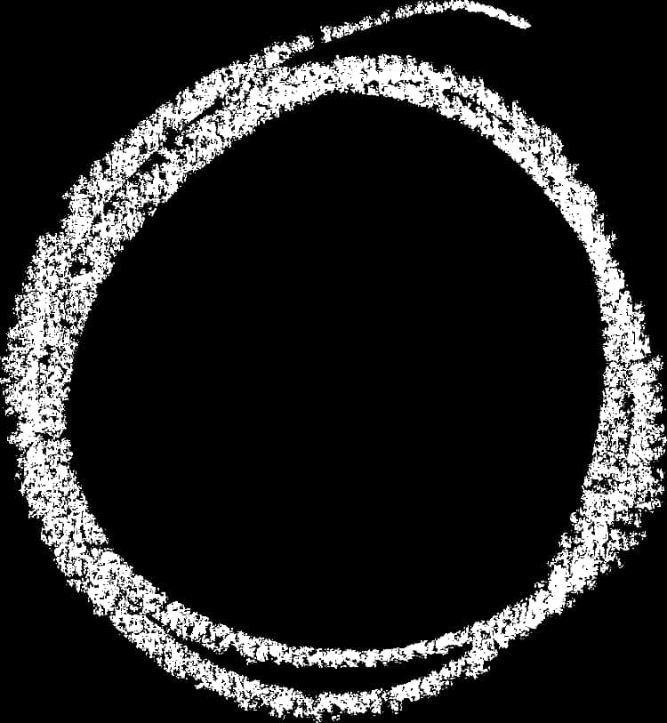 Grunge Style White Circleon Black Background PNG