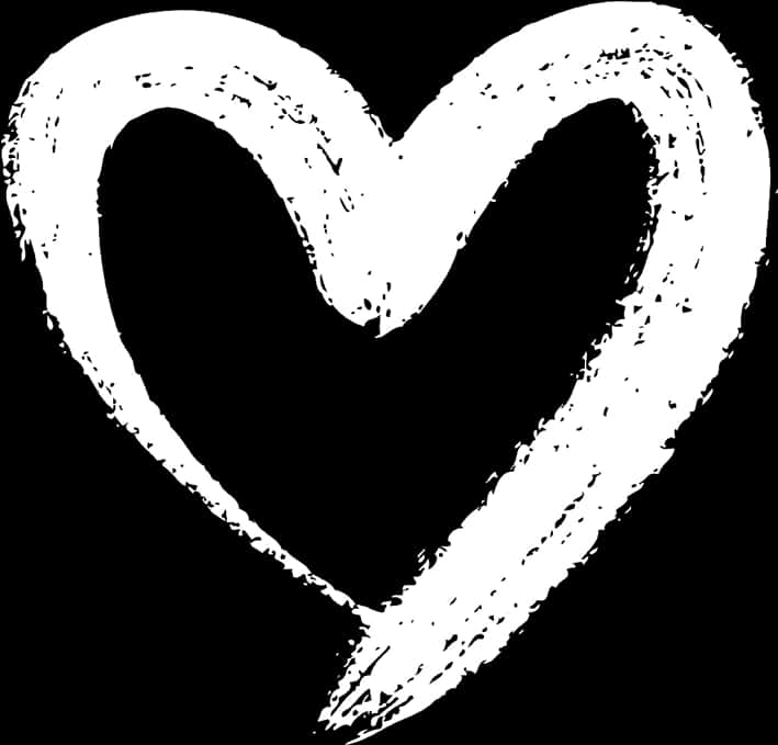 Grunge Style White Hearton Black Background.jpg PNG