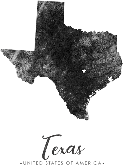 Grunge Texas Map Graphic PNG