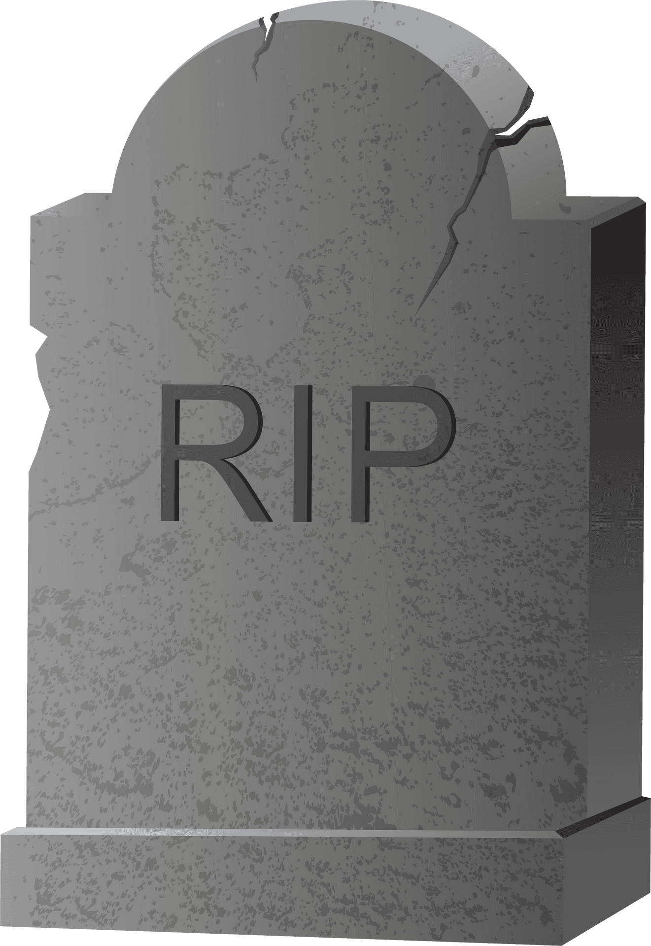 Grunge Textured Tombstone R I P PNG