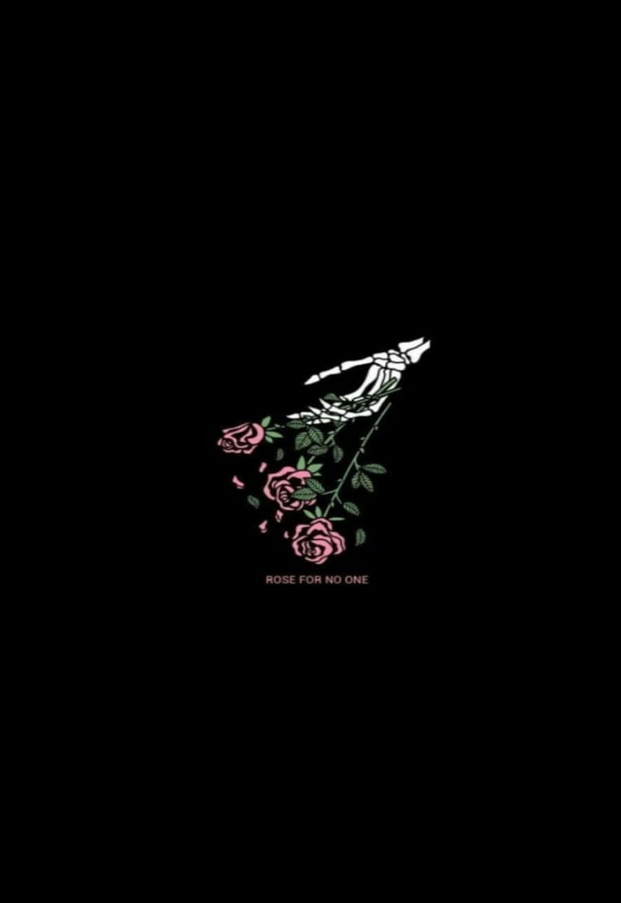 Grunge Tumblr Æstetisk Rose Og Skeleton Hænder Wallpaper