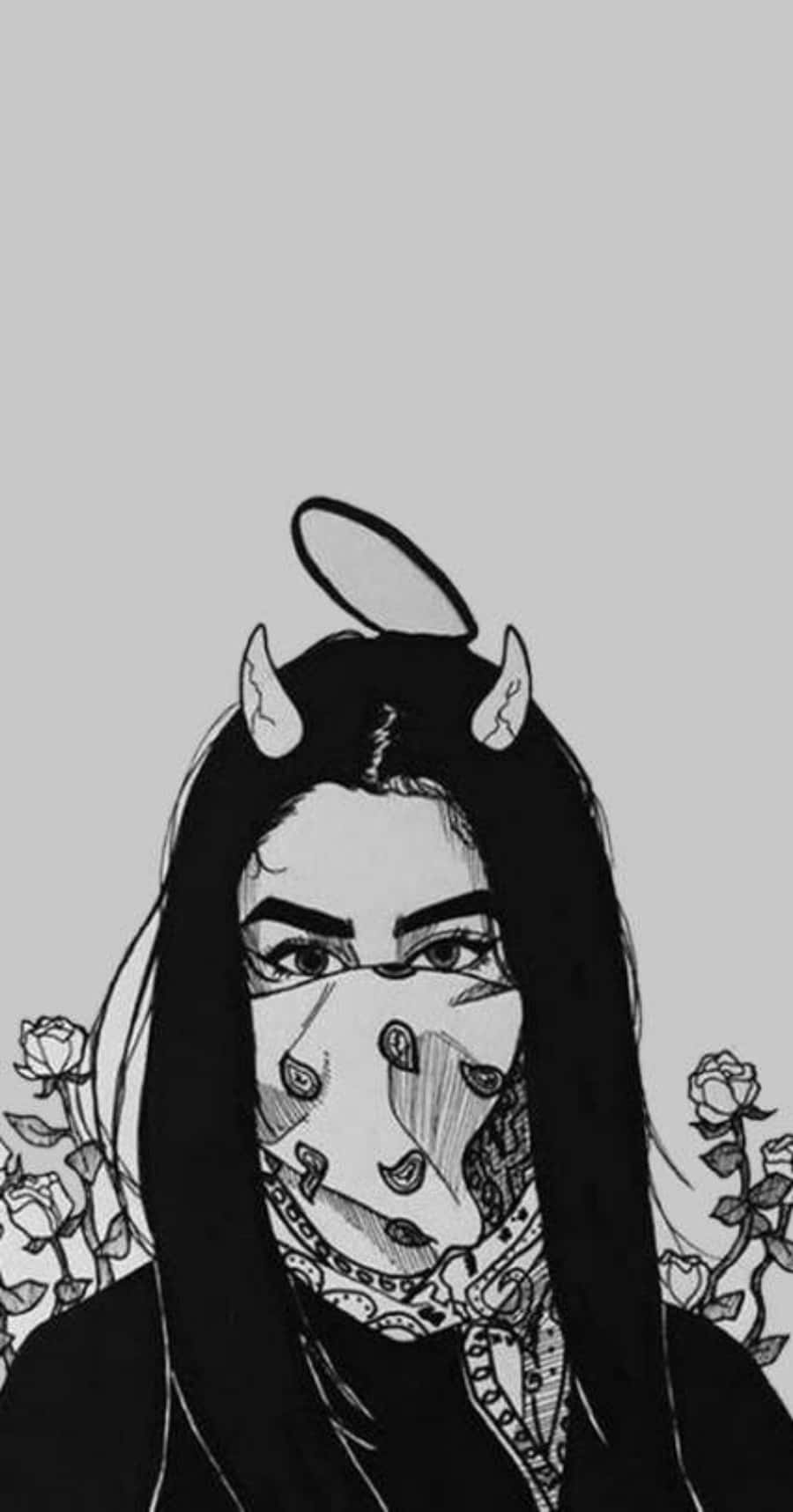 Dark Grunge Tumblr Aesthetic Devil Girl Wallpaper