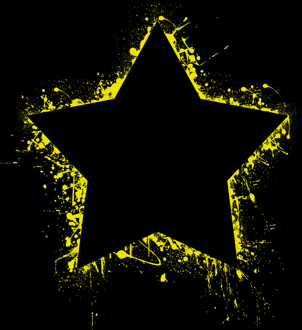 Grunge Yellow Star Splash PNG