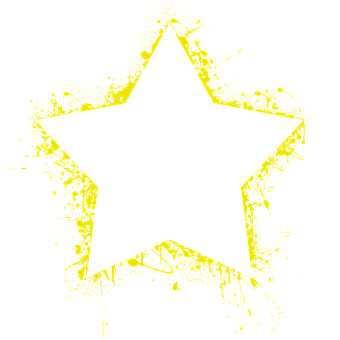Grunge Yellow Star Splash PNG