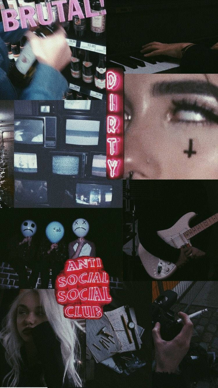 Grungy E-girl Aesthetic Collage Wallpaper