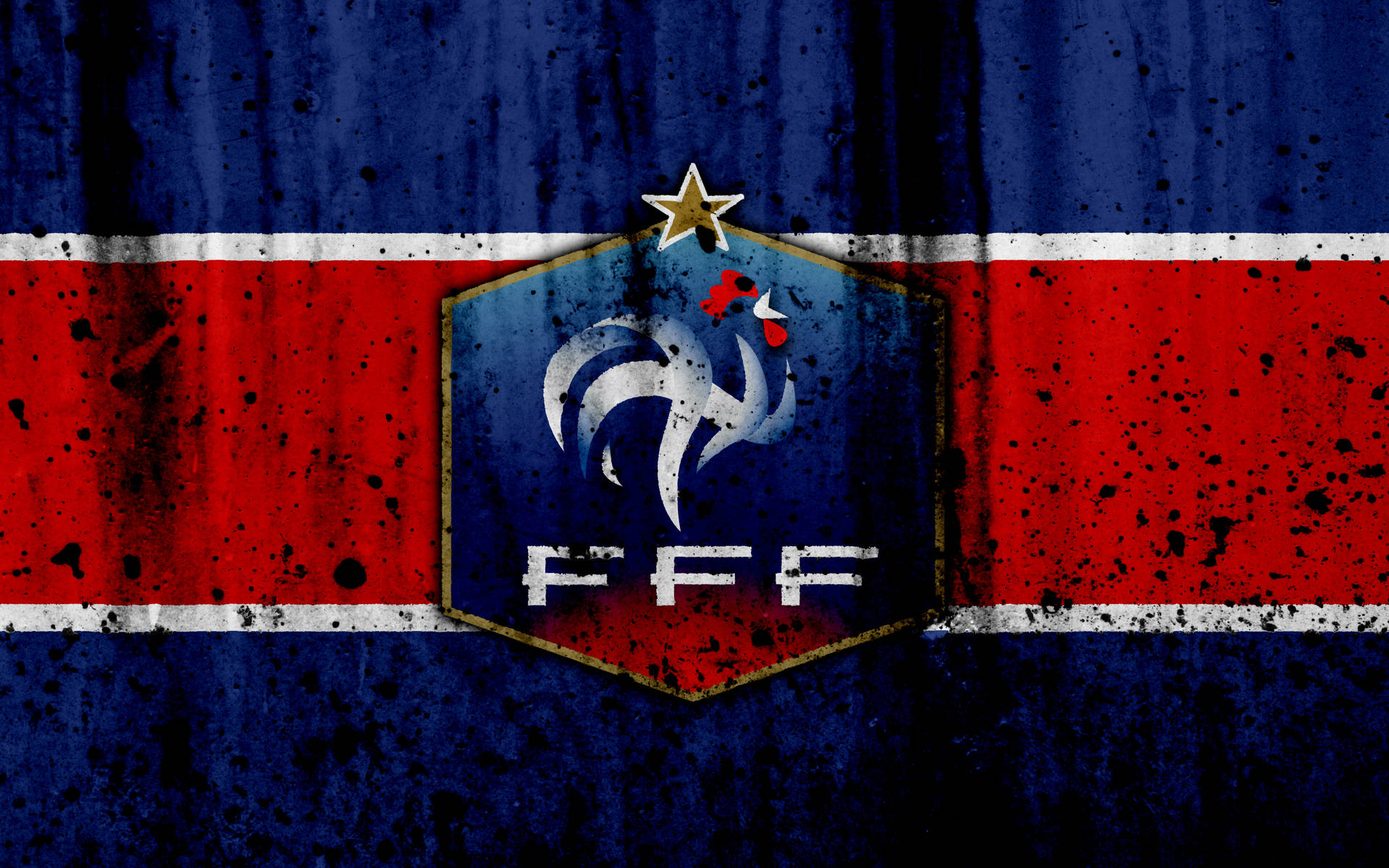 Grungy France National Football Team Logo Wallpaper