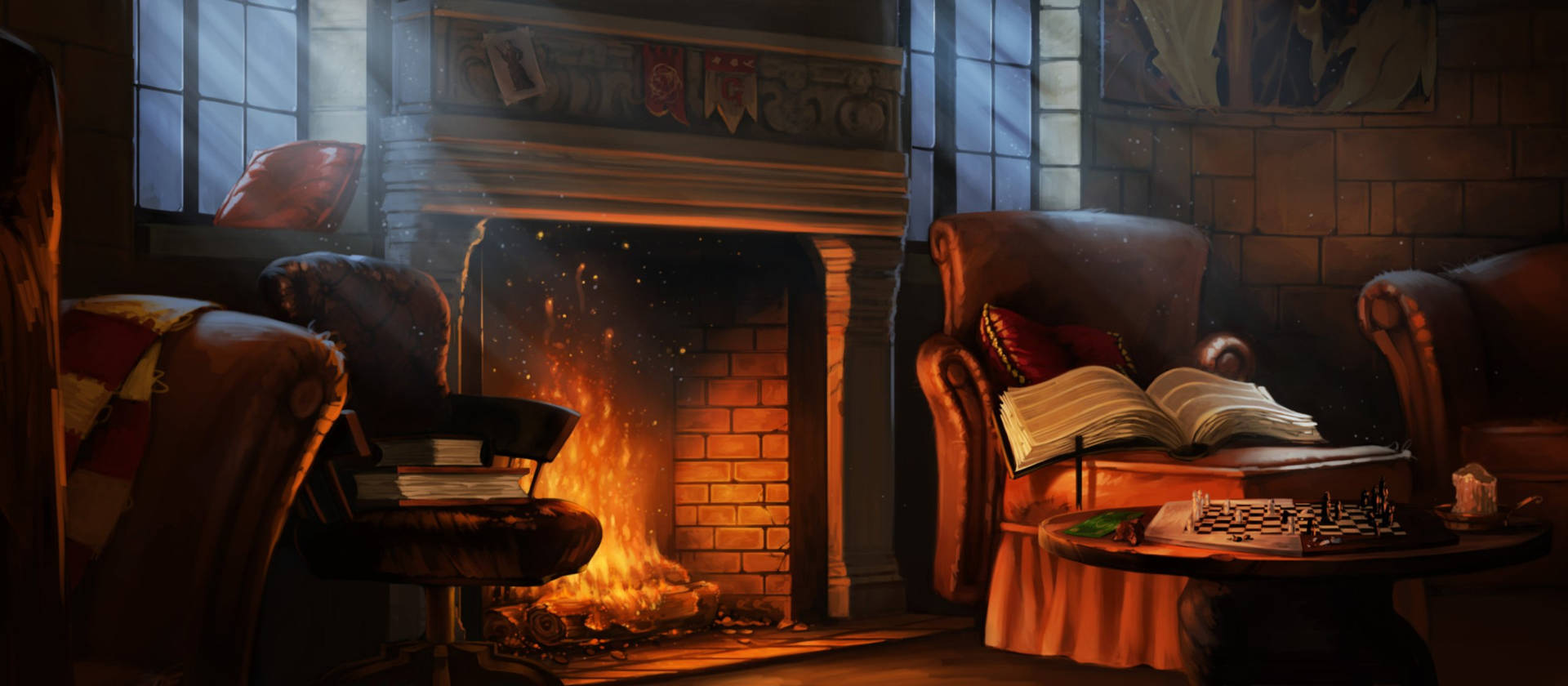 Gryffindor Common Room Fireplace Wallpaper